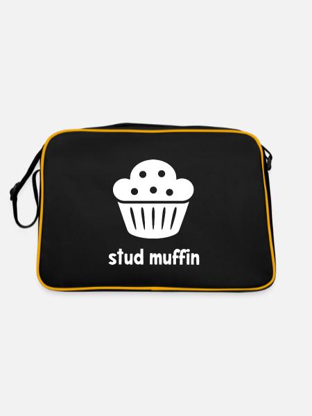 Stud Muffin - Retro Tasche - Schwarz/Gold - Hinten