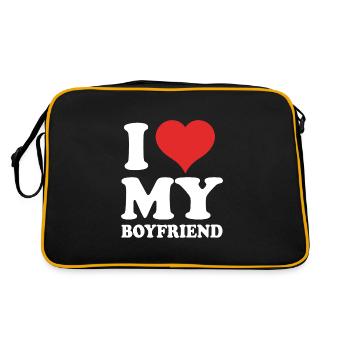 J’aime mon petit ami - Sac Retro - noir/or - Dos
