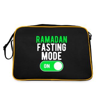 Ramadan Fasting Mode ON - Retro Bag - black/gold - Back