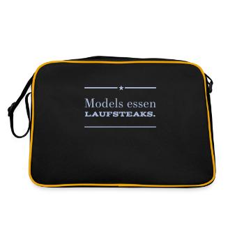 MODELS essen Lauf STEAKS +++ Funny and New Design! - Retro Tasche - Schwarz/Gold - Hinten
