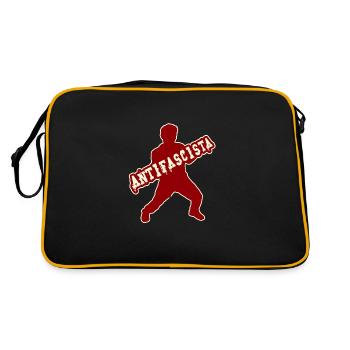 ANTIFASCISTA ANTIFASCISTE ANTIFASCISTE ANTIFASCISTA - Sac Retro - noir/or - Dos