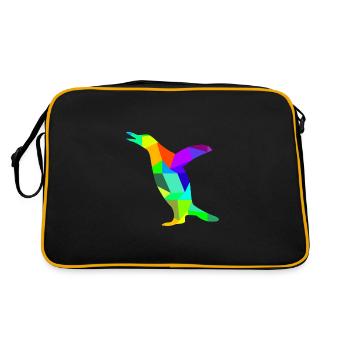 Pingouin arc-en-ciel animaux polygone - Sac Retro - noir/or - Dos