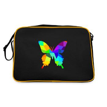 Papillon arc-en-ciel animaux polygone - Sac Retro - noir/or - Dos