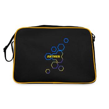 Bienenwaben Arthur - Retro Tasche - Schwarz/Gold - Hinten