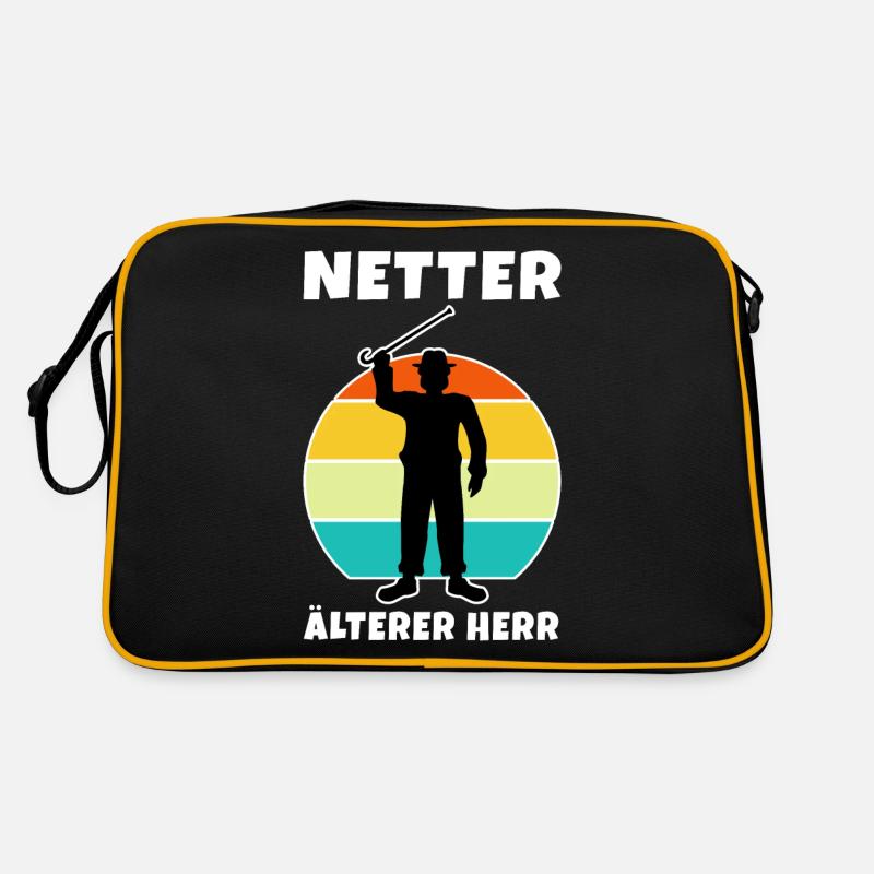 Netter ältere Herr Retro Tasche