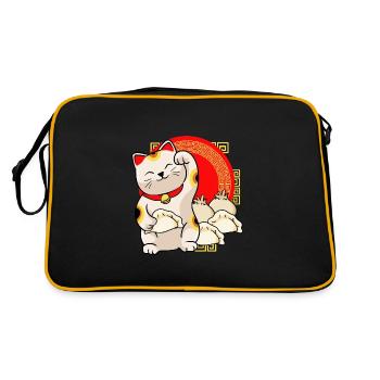 Lucky Cat And Dumplings - Retro Bag - black/gold - Back