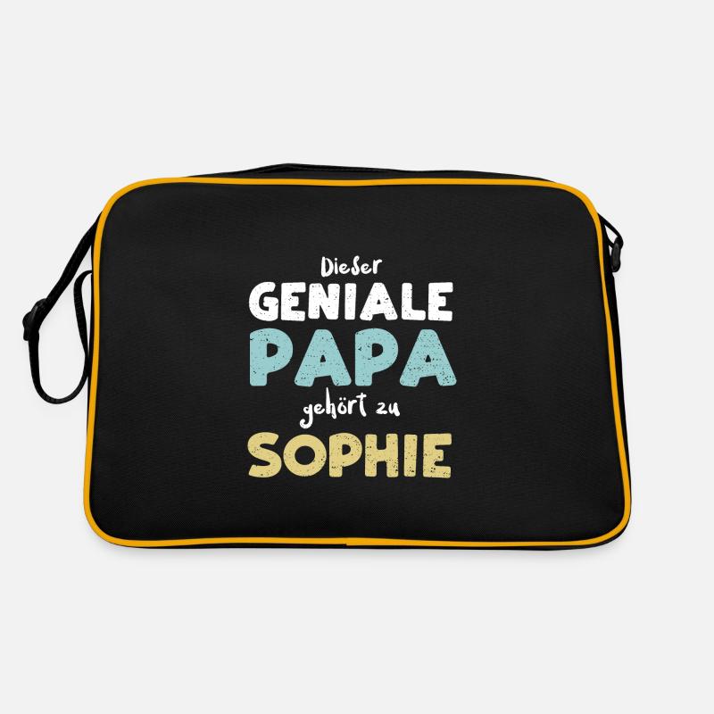 Dieser Geniale Papa Gehört Zu So... - Retro Tasche - Schwarz/Gold