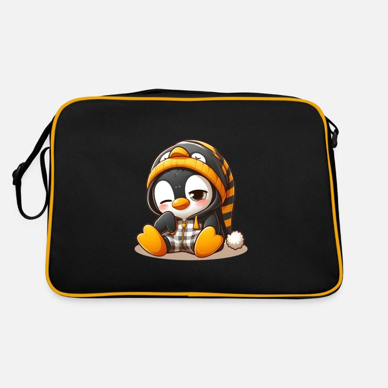 Müder Pinguin Retro Tasche