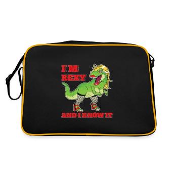 Rexy And I Know It - Retro Tasche - Schwarz/Gold - Hinten