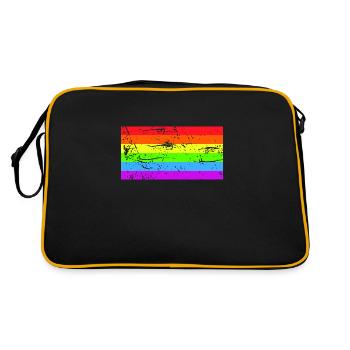Drapeau arc-en-ciel Grunge - Sac Retro - noir/or - Dos
