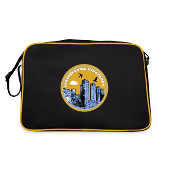 Ostthüringen Merch - Klosterruine Stadtroda - Retro Tasche - Schwarz/Gold - Hinten