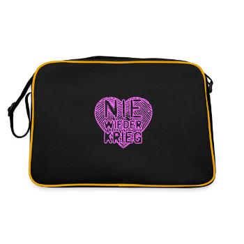 NIE WIEDER KRIEG - Retro Tasche - Schwarz/Gold - Hinten