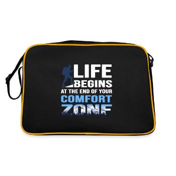 mountain hike ridge walk pathless alpine mountain path - Retro Bag - black/gold - Back