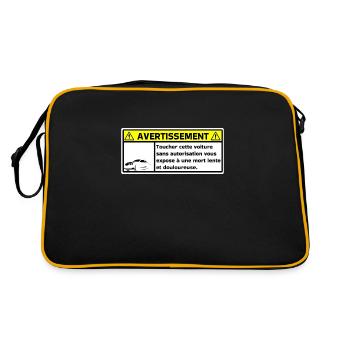 Avertissement - Sac Retro - noir/or - Dos