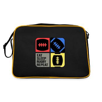 rugby rugby players rugby season - Retro Bag - black/gold - Back