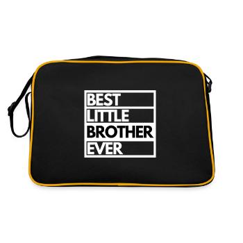 Bester kleiner Bruder aller Zeiten! Bester Bruder Geschenk - Retro Tasche - Schwarz/Gold - Hinten