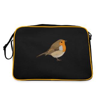 Robin bird bird lover bird watcher - Retro Bag - black/gold - Back