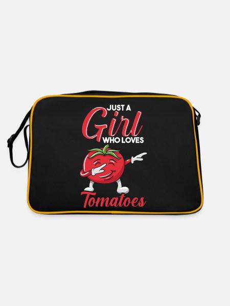 Just A Girl Who Loves Tomatoes - Retro Bag - black/gold - Back
