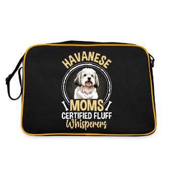 Havanese Moms certified fluff Whisperers - Retro Tasche - Schwarz/Gold - Hinten