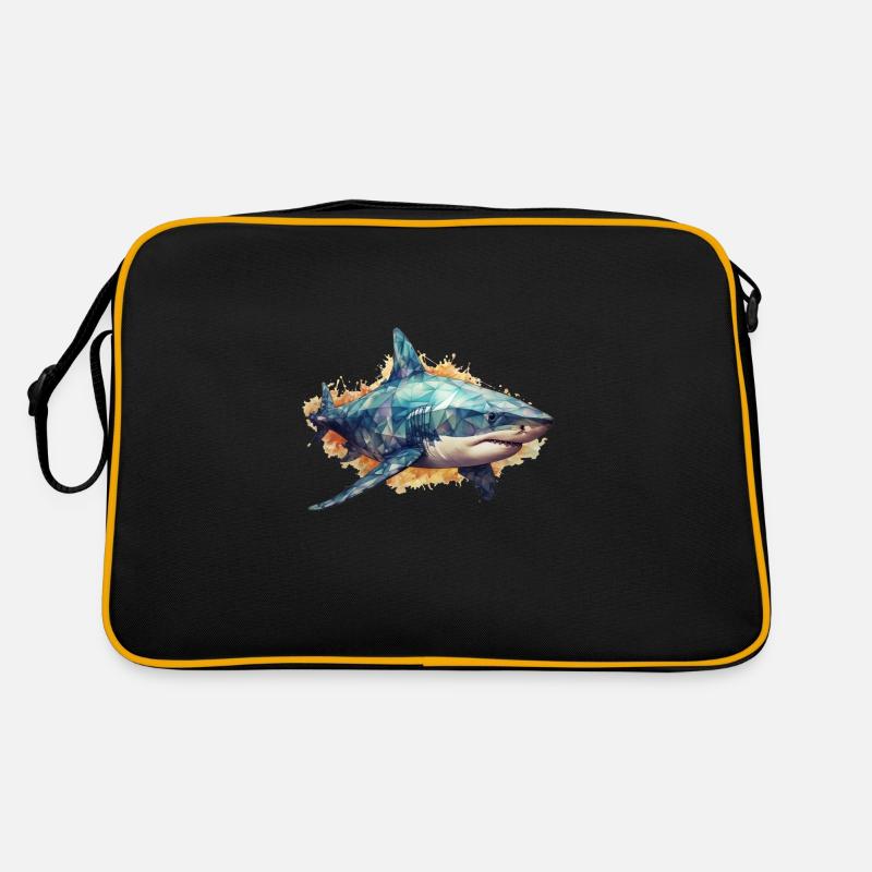 Shark Geometrical drawing 2 No background Retro Tasche