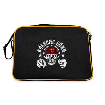 Kölsche Sönn Fight - Retro Tasche - Schwarz/Gold - Hinten