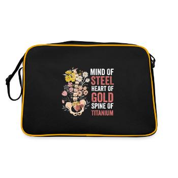 Skoliose-Stärke: Titan-Entschlossenheit - Retro Tasche - Schwarz/Gold - Hinten