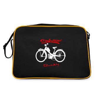 NSU Quickly Mofa Kult - Retro Tasche - Schwarz/Gold - Hinten