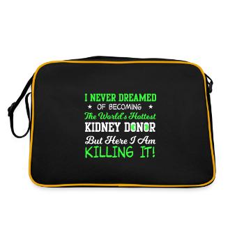 Weltbester Nierenspender - Retro Tasche - Schwarz/Gold - Hinten