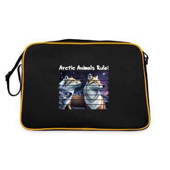 Les animaux de l’Arctique règnent en maîtres Renard arctique Nuit étoilée - Sac Retro - noir/or - Dos