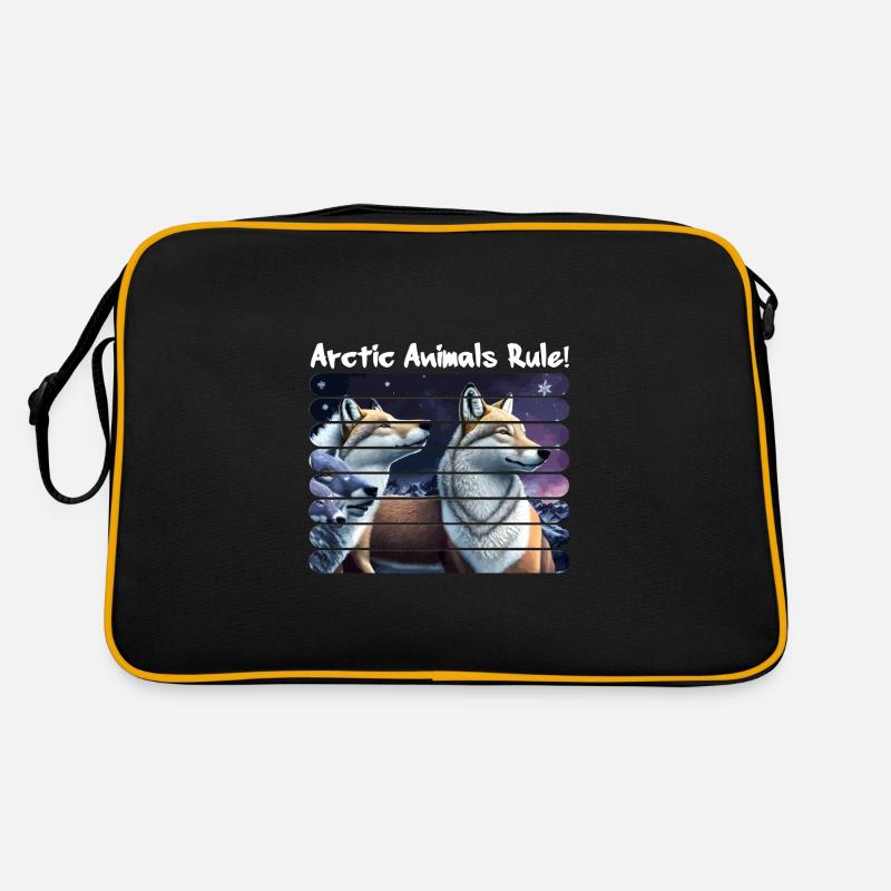 Arctic animals rule! Arctic Fox Starry Night Retro Bag