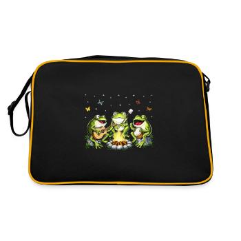 Cottagecore Frogs Camping - Sac Retro - noir/or - Dos