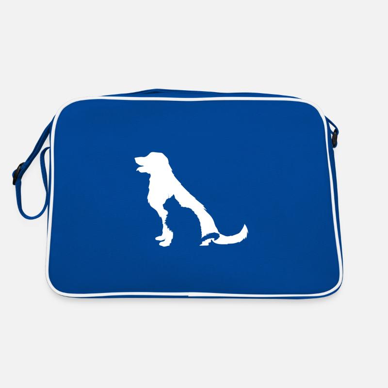 Silhouette von Katze und Hund Retro Tasche