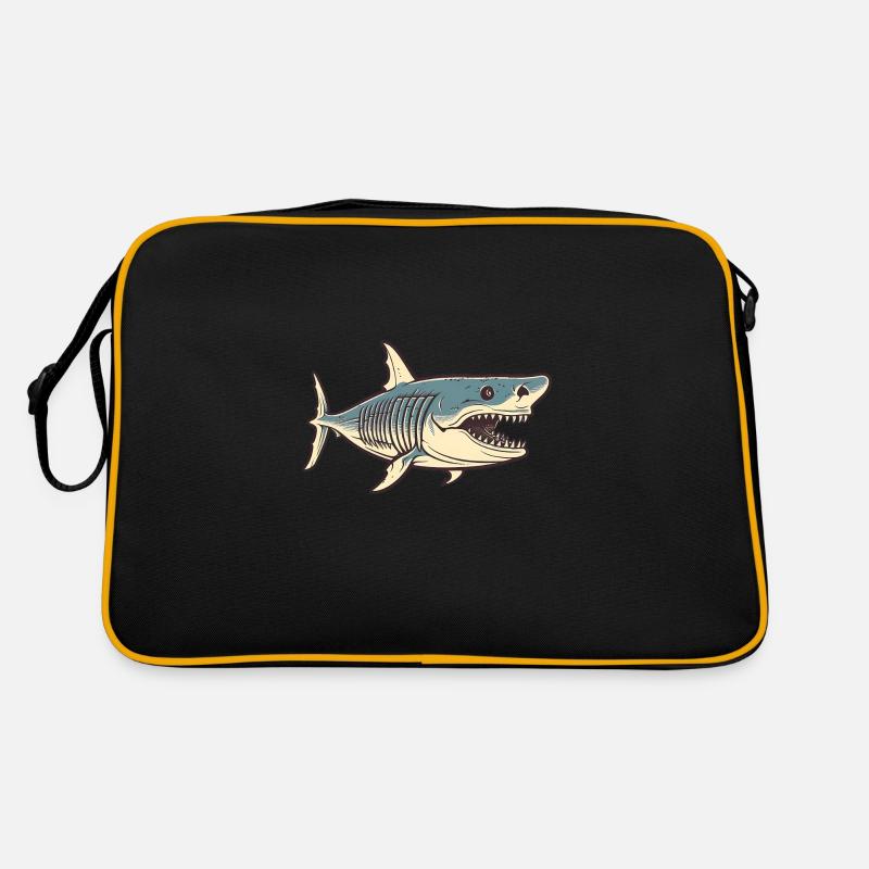 Shark Drawing Retro Bag