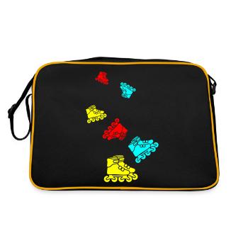 Inline skates symbol - Retro Tasche - Schwarz/Gold - Hinten