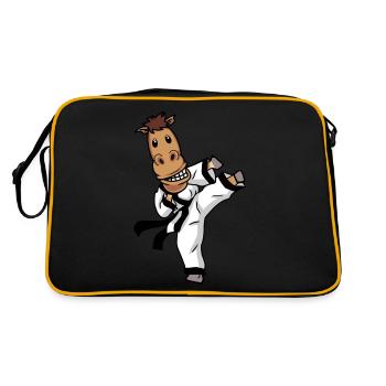 Cheval Sauvage Arts Martiaux Karaté Cheval Cheval Fou Judo - Sac Retro - noir/or - Dos