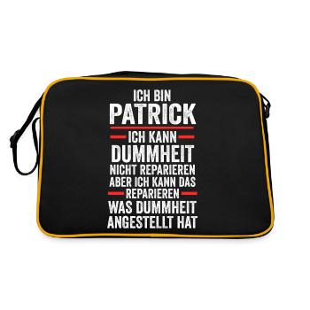 Patrick - Retro Tasche - Schwarz/Gold - Hinten