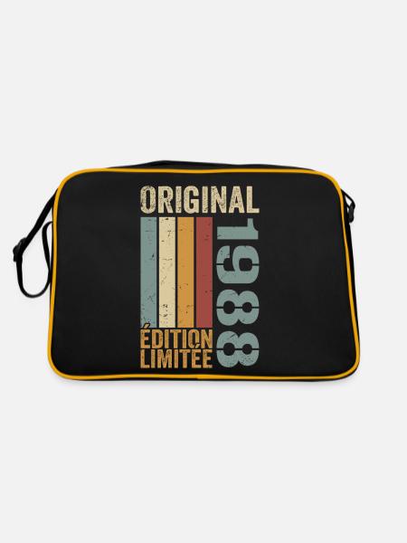 1988 | Édition Limitée cadeau d'anniversaire 1988 - Sac Retro - noir/or - Dos