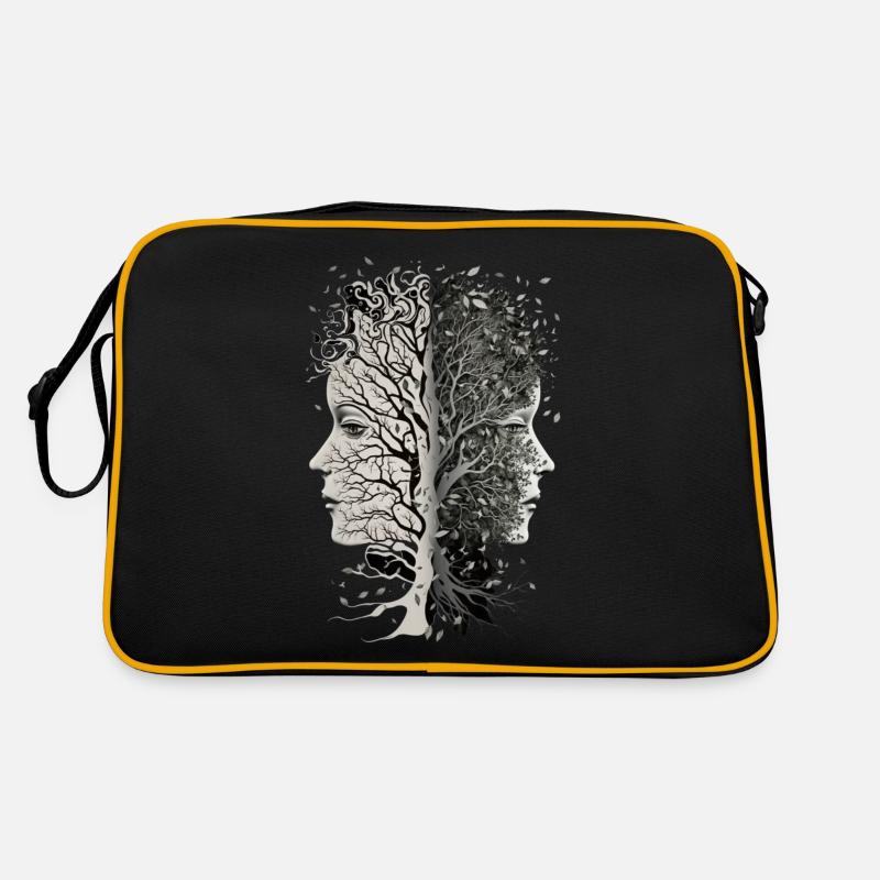 Tree Faces With Leaves Blowing Cool Female Faces Retro Bag