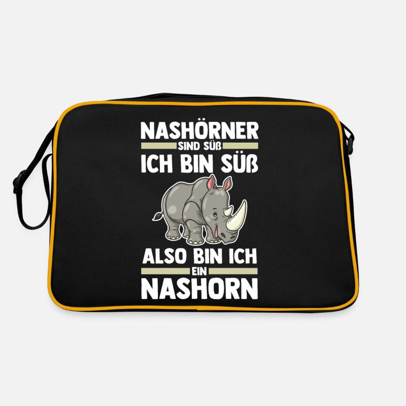 Nashorn - Retro Tasche - Schwarz/Gold