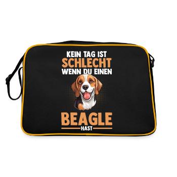 Chien Beagle - Sac Retro - noir/or - Dos