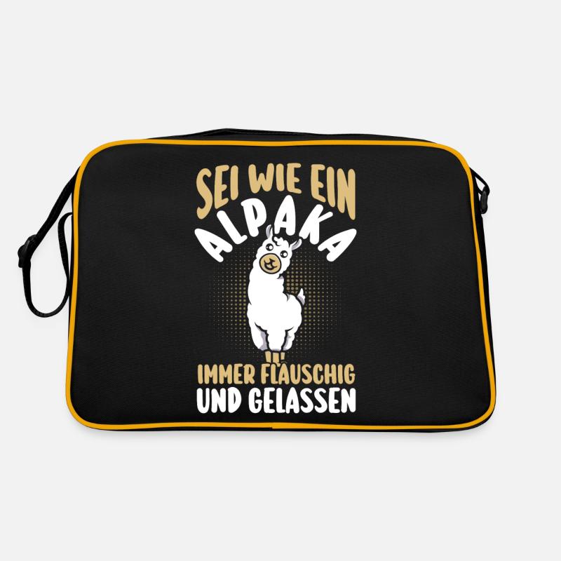 Alpaka - Retro Tasche - Schwarz/Gold