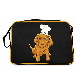 Chef chef hat dog - Retro Bag - black/gold - Back