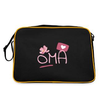 Ich liebe Oma - Retro Tasche - Schwarz/Gold - Hinten