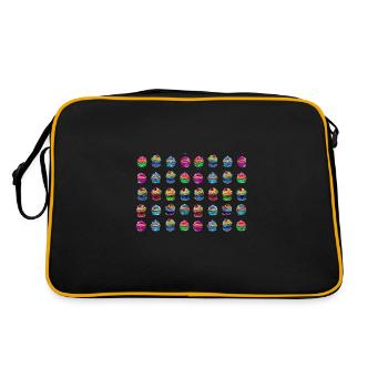 Viele bunte Muffins Törtchen - Retro Tasche - Schwarz/Gold - Hinten