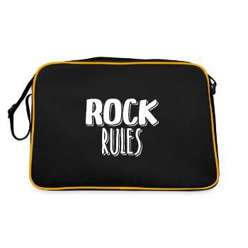 Rock Rules - Retro Tasche - Schwarz/Gold - Hinten