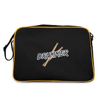 Drummer - Retro Tasche - Schwarz/Gold - Hinten