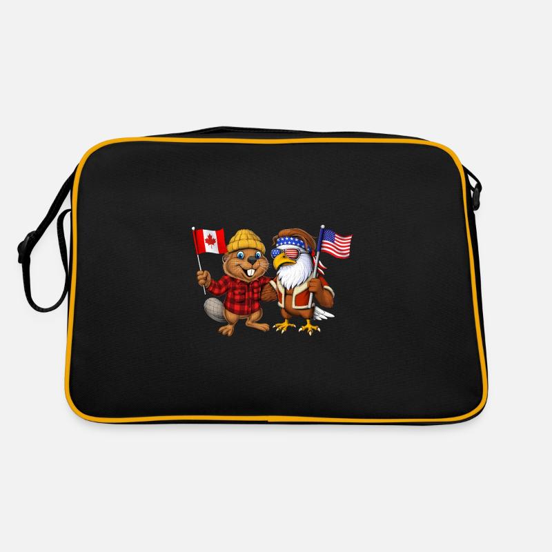 Canadian Beaver American Bald Eagle Retro Bag