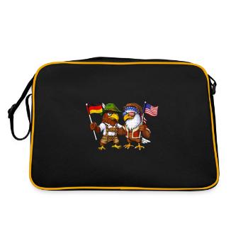 Aigle allemand Pygargue à tête blanche américain - Sac Retro - noir/or - Dos
