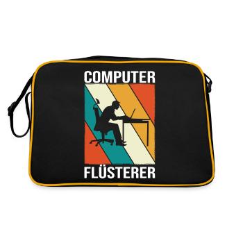 Programmierer Informatiker Informatik - Retro Tasche - Schwarz/Gold - Hinten