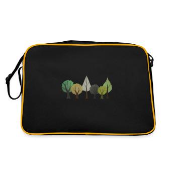 Trees Deciduous Forest Drawing - Retro Bag - black/gold - Back